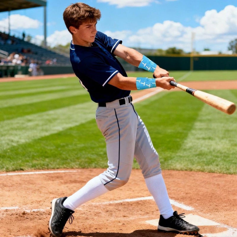 MiniInflat 2 Pcs Christian Cross Athletic Tape Sports Tape 2in x 23ft Religion Jesus Wrist Wrap for Soccer Football Baseball Gymnastics Christian Gift for Good Friday Easter(Blue,Cross) - Image 4